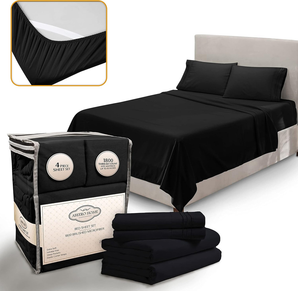 Luxury Cooling Full Size Bed Sheet Set - Soft Microfiber with Deep Pockets