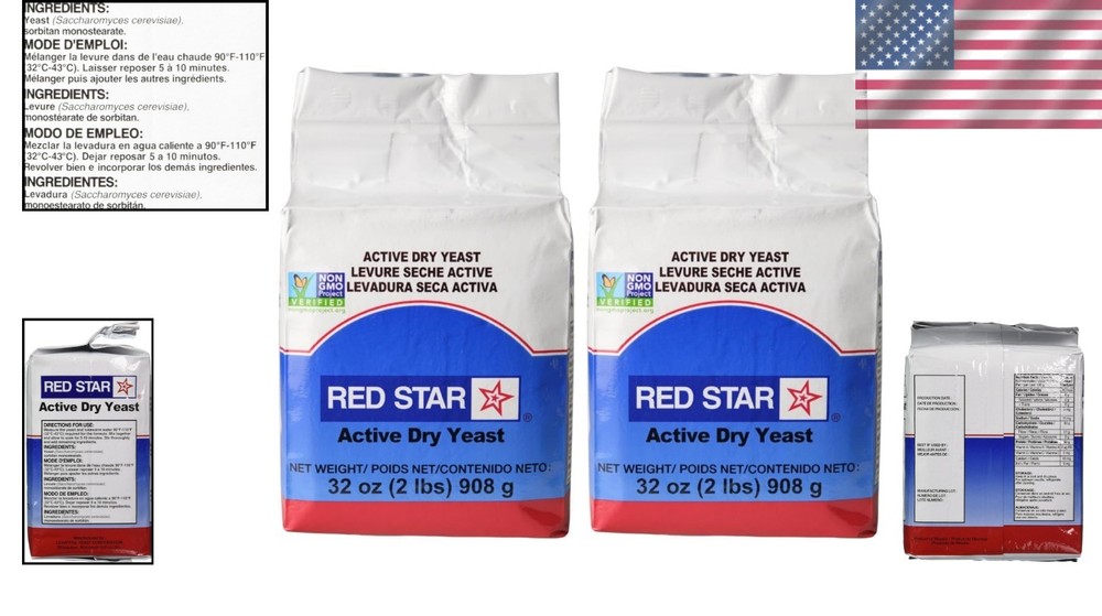 Yeast for All Baking Needs - 2 Pound Active Dry Yeast Pack, & Kosher