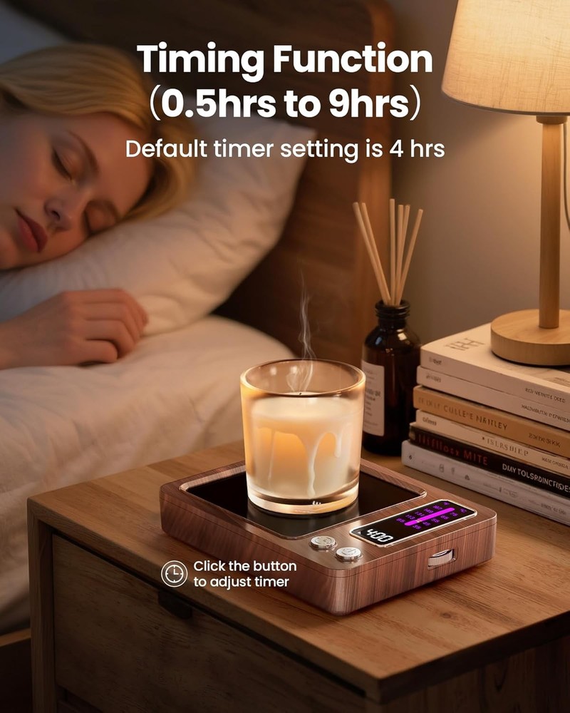Coffee Mug Warmer 36W Fast Heating 5 Temp Settings Timer Candle
