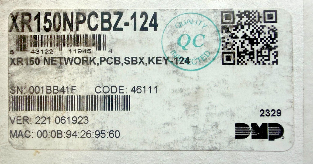 DMP XR150NPCBZ Control Panel Board