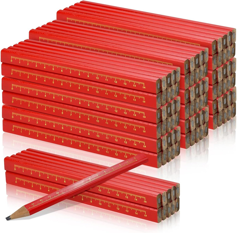 100 Pack Octagonal Black Carpenter Pencils for Woodworking Construction Marking