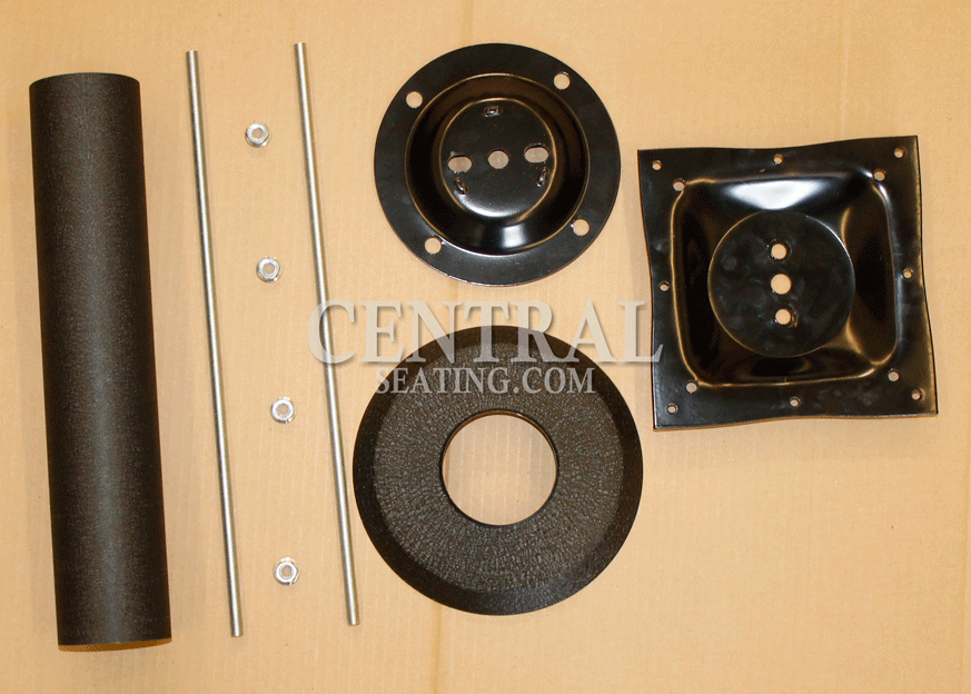 Bar High Bolt Down Restaurant Bar Stool with Black Vinyl Round Cushion - 30"H