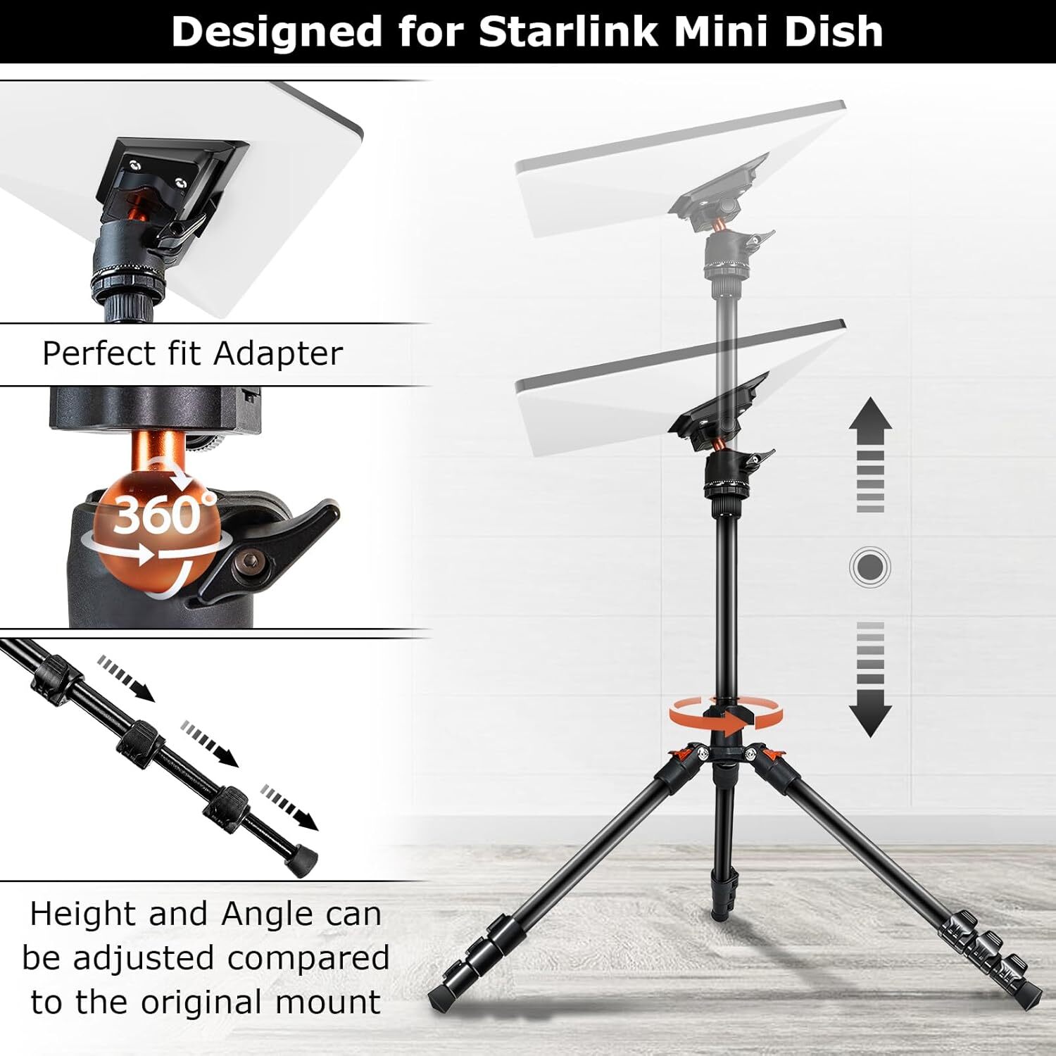 Starlink Mini Tripod Mount, Starlink Mini Mounting Kit for Starlink Internet Kit