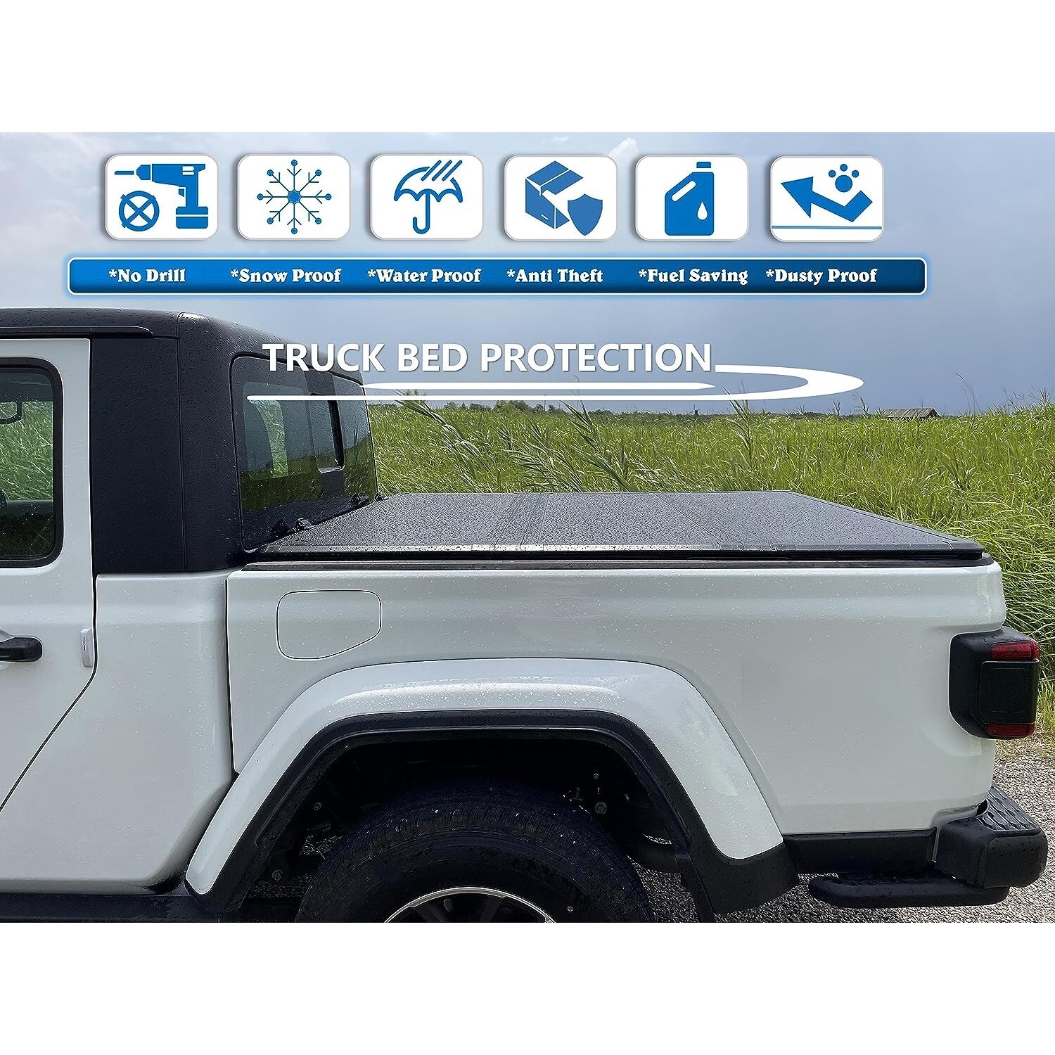 Hard Tri-Fold Tonneau Cover For 03-24 Dodge Ram 1500 2500 3500 6.4FT Truck Bed