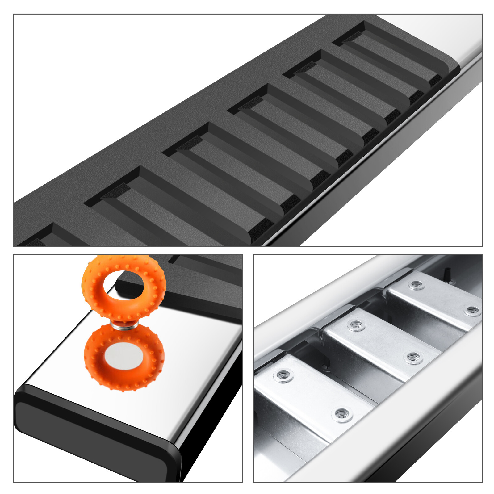 For 2009-2014 Ford F150 Super Crew Cab 6" Running Board Side Step Nerf Bar S/S H