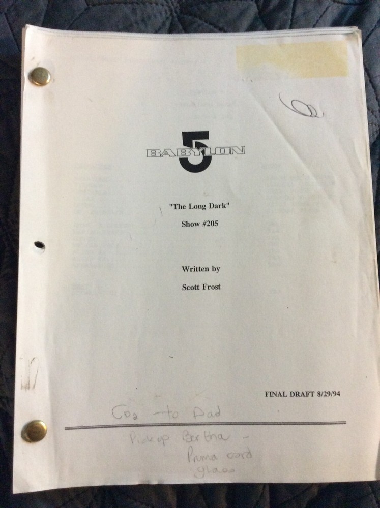 ORIGINAL SCRIPT BABYLON 5 THE LONG DARK #205 BRUCE BOXLEITNER JERRY DOYLE