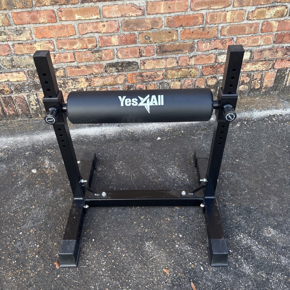 Adjustable Bulgarian Split Squat Stand Leg Strength Trainer Foam Roller Gym EUC