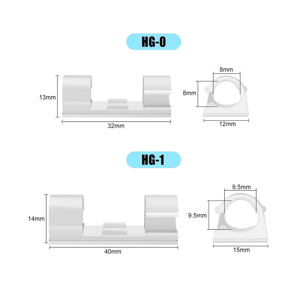 XHF 50pcs Medium Self Adhesive Cable Clips White,Wire Clips Cable Management ...