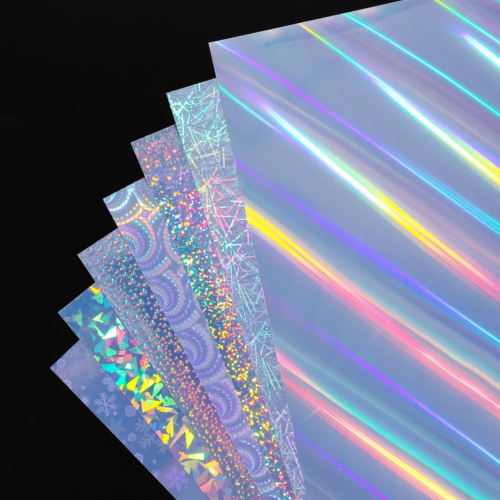 12x8in Printable Holographic Sticker Paper 6 Sheets Micro Dot Pattern