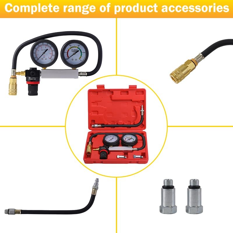 TU-21 Cylinder Leak Down Tester Kit Engine Compression Test for Car Motorcycle