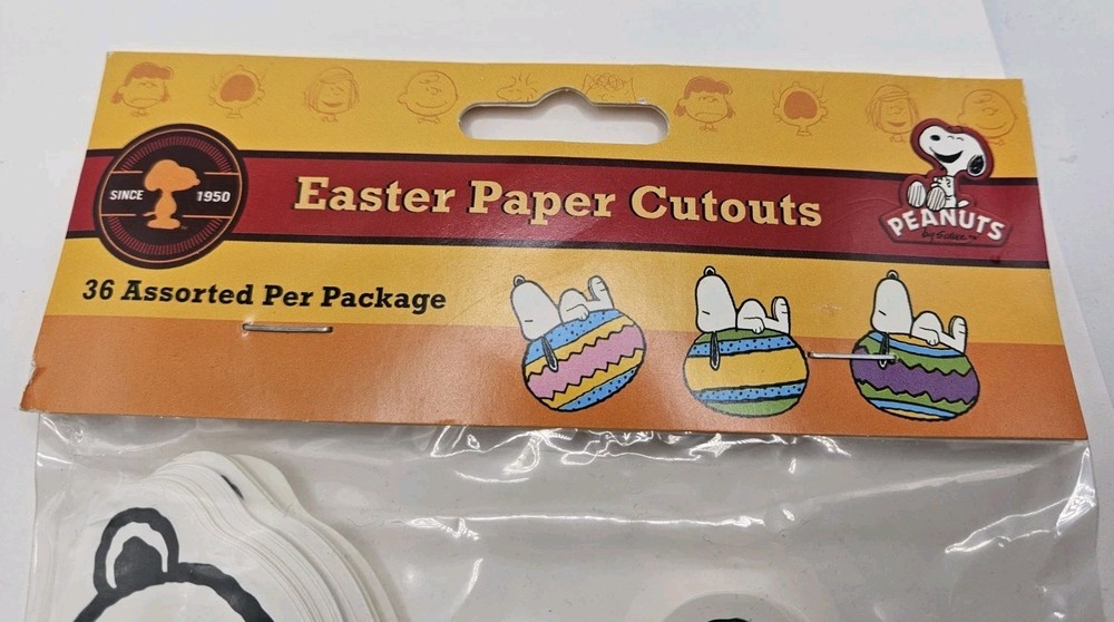 36 NEW Snoopy EASTER EGG cardstock CUTOUT Classroom Teacher Decor EUREKA 3diff