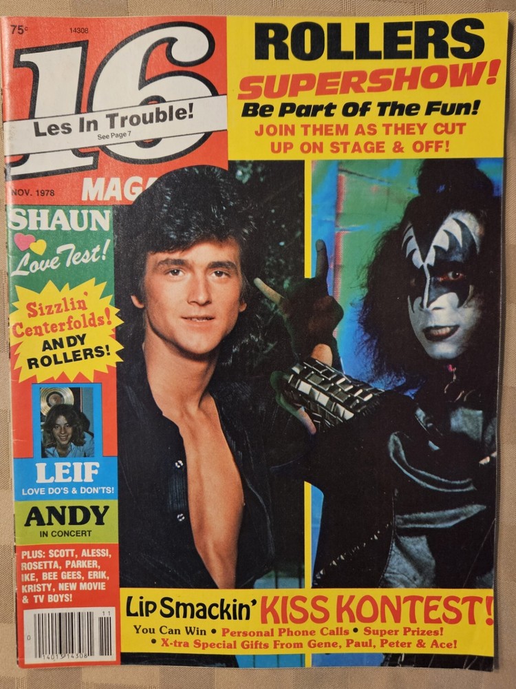 16 Magazine November 1978 KISS, GARRETT, ROLLERS, GIBB