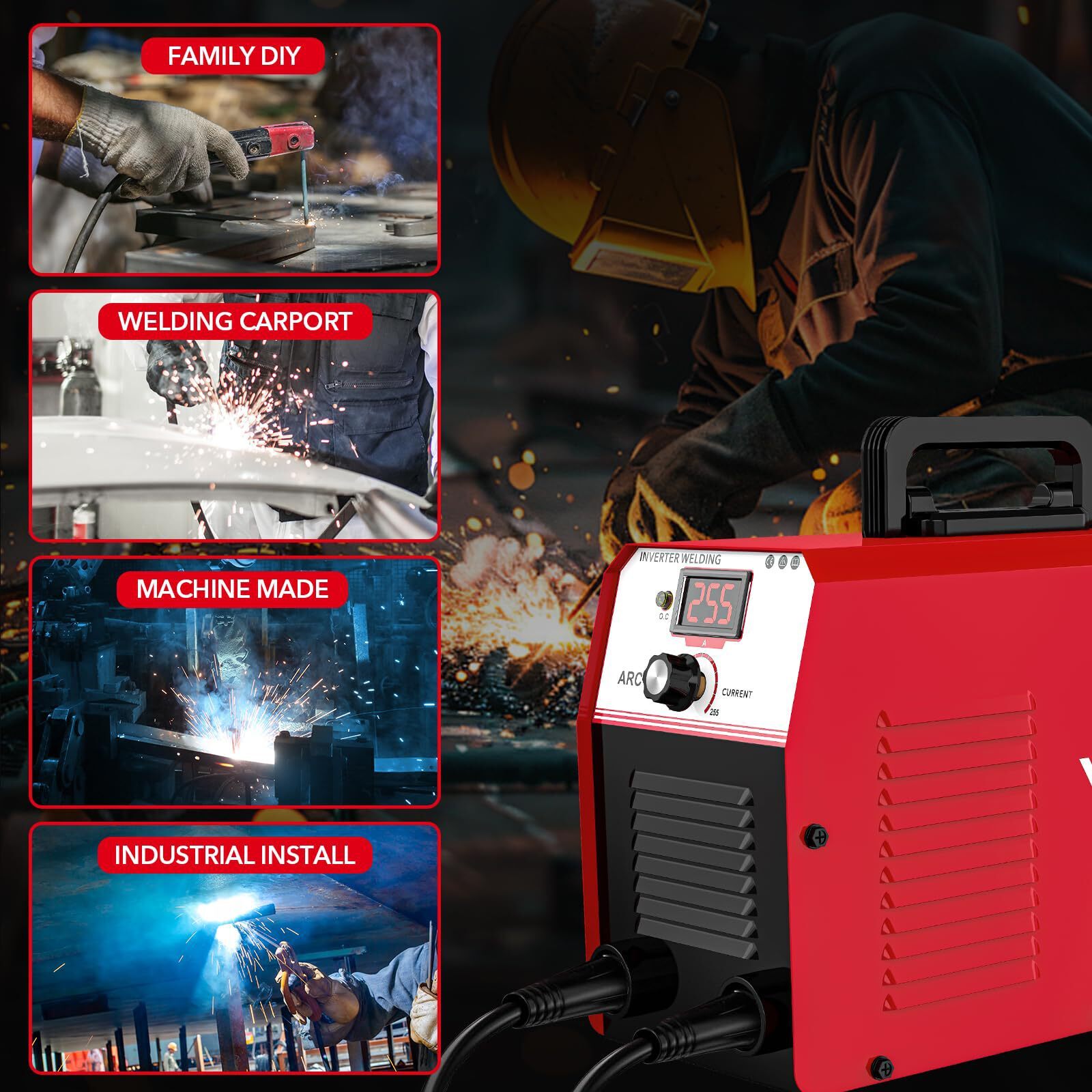 YesRight 255A Portable Stick ARC Welder, Dual Voltage 110V/220V Machine