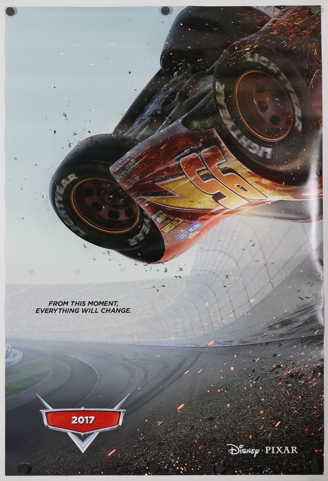 Cars 3 - original DS movie poster  D/S 27x40 INTL Adv - 2017 Pixar Crash Style
