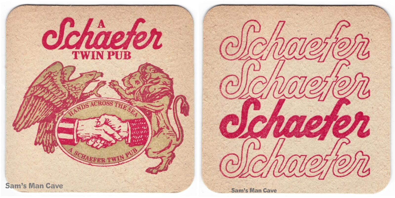 Schaefer Twin Pub Beer Coaster