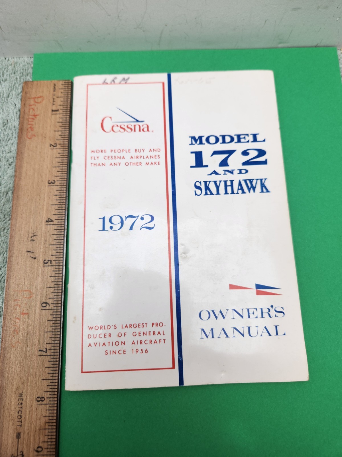 Cessna 1972 Model 172 And Skyhawk Owner's Manual Aviation Flying Aircraft