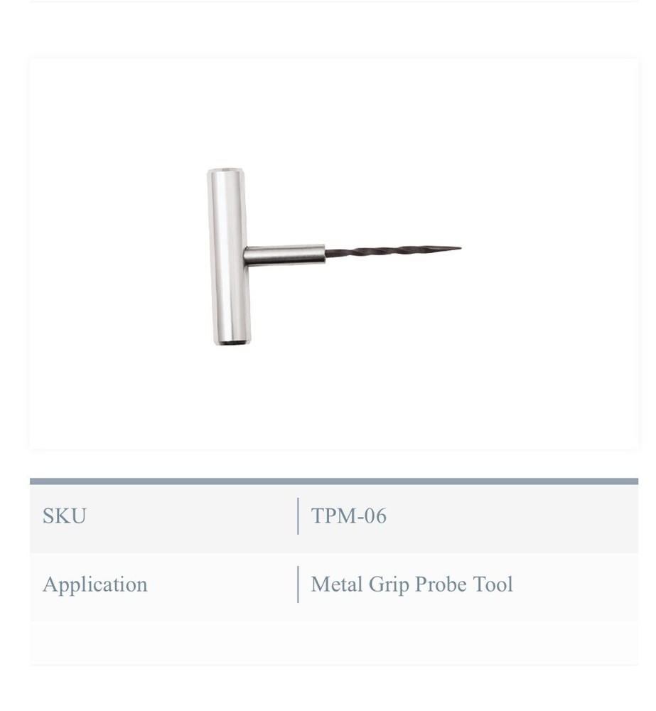 Solid T-Handle Tire Plug Insertion Repair Tool Set Split Eye /Probe+ Free Plugs