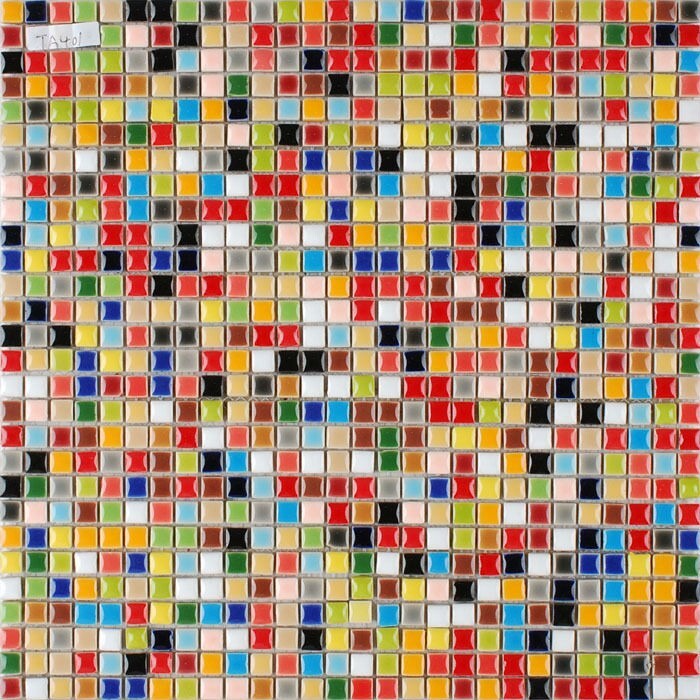 Multi-colored Ceramic Mosaic Mini Square Glazed Porcelain Floor & Wall Tile