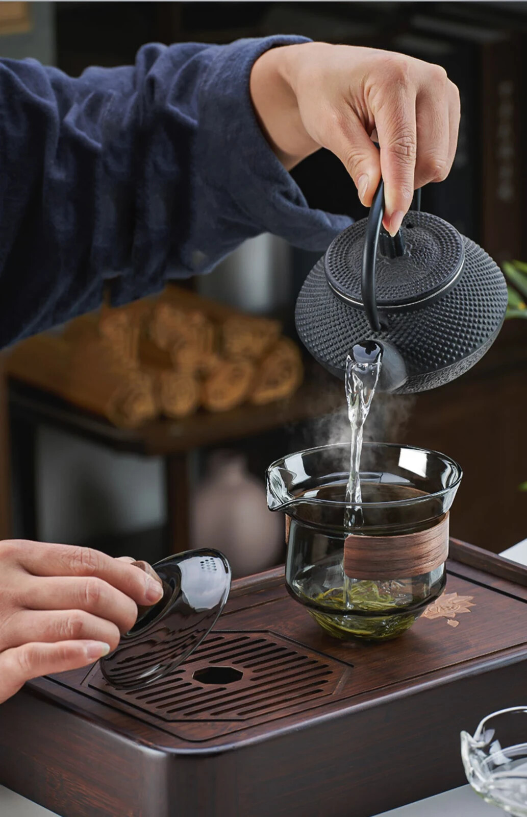 240ml Glass Tureen Transparent Thickening Heat Resistant Teapot Gaiwan Tea Cup