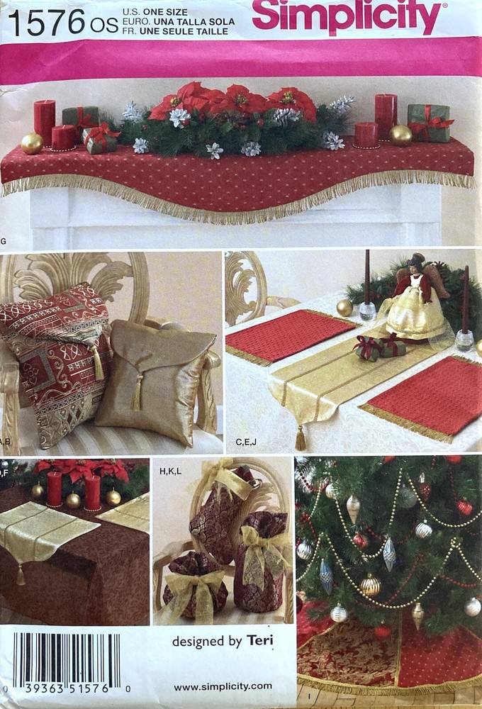 Simplicity 1576 Christmas Accessory Pattern Designed by Teri One Size Uncut
