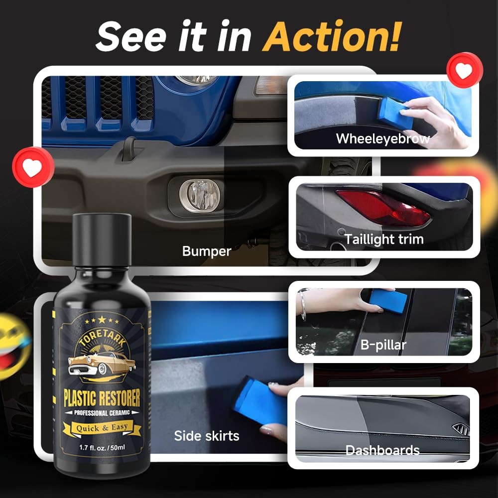 Toretark Ultimate Ceramic Coating&Plastic Trim Restorer with Crystal Coating