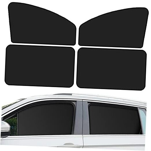 Car Window Sun Shades, Universal Interior Accessories - Double-Sided Black