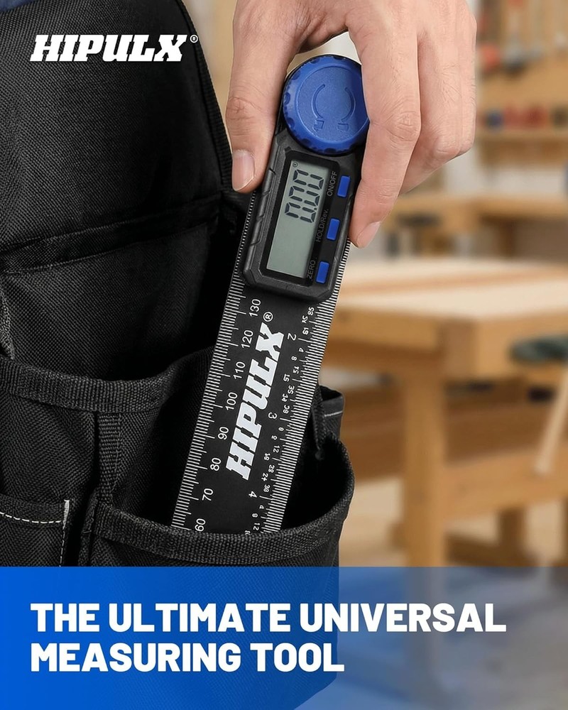 7 Inch Digital Protractor with LCD Display, 0-360° Angle Finder Tool Digital, Co