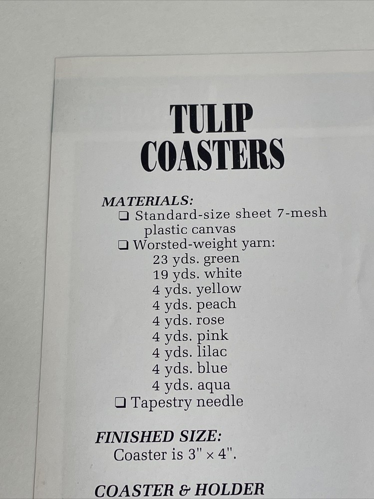 Anni's Attic Tulip Coasters Plastic Canvas Pattern