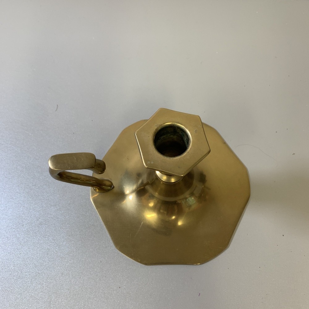 Solid Brass Candleholder with Handle made in Thailand Nice Handle design