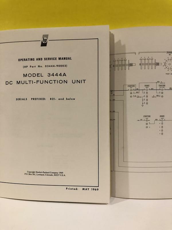 HP 03444-90003 Model 3444A DC Multi-Function Unit Operating and Service Manual