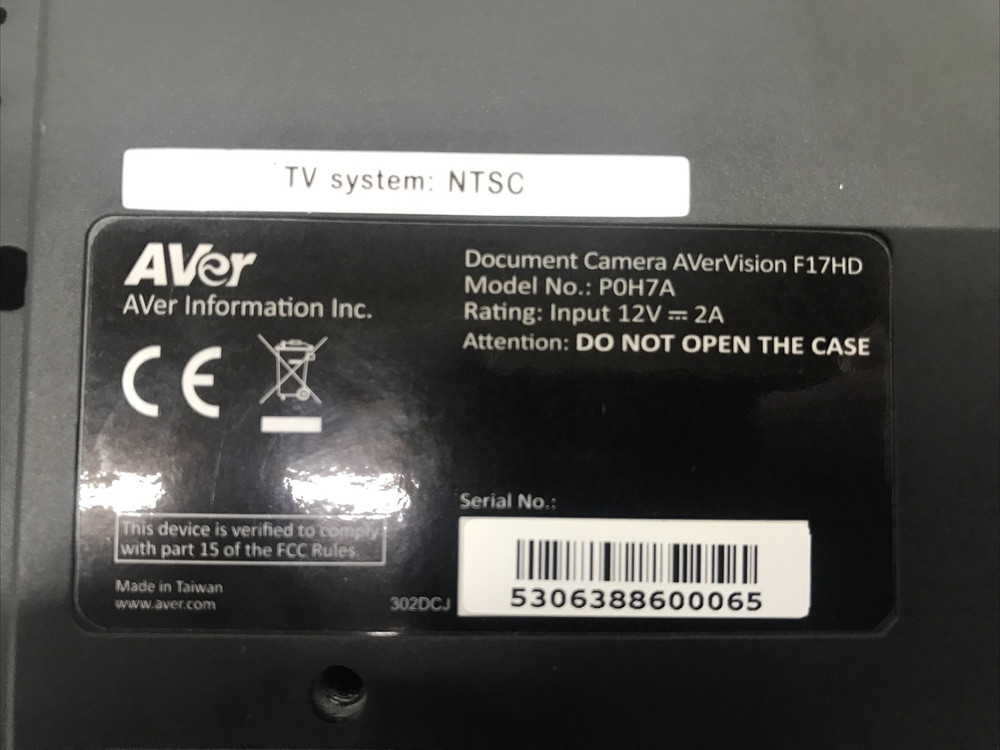 AVerVision F17-8M 8MP Portable Document Camera Tested Working