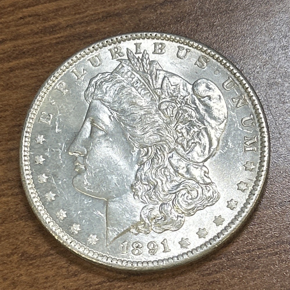 1891 $1 Morgan Silver Dollar Choice BU Uncirculated