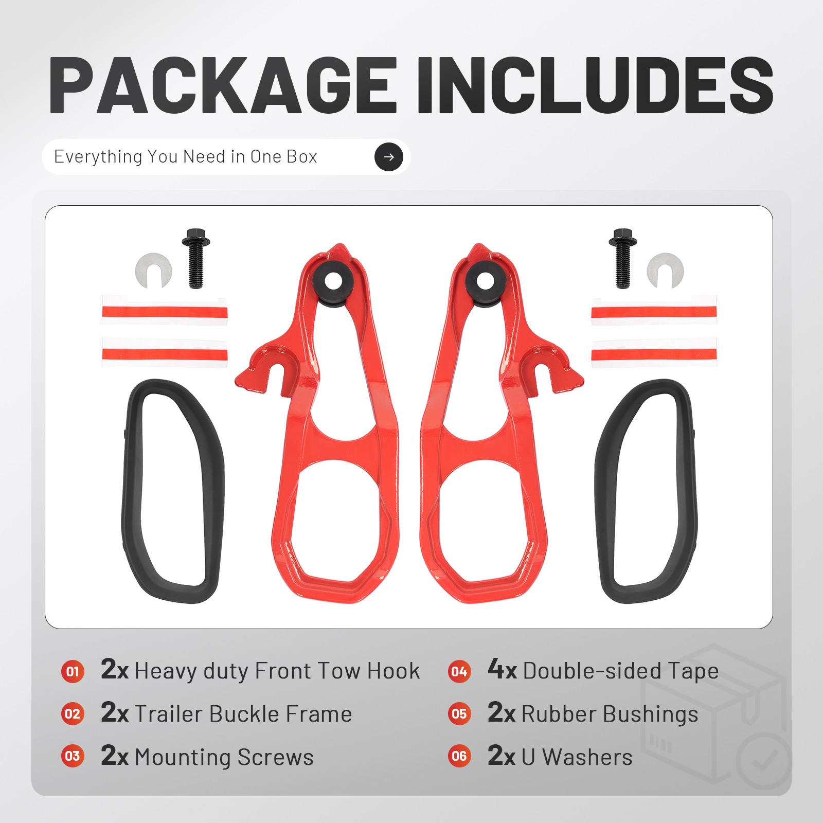 Pair Front Heavy Duty Tow Hook For Ram 1500 DT 2019-2024 #68265144AA 68272945AA