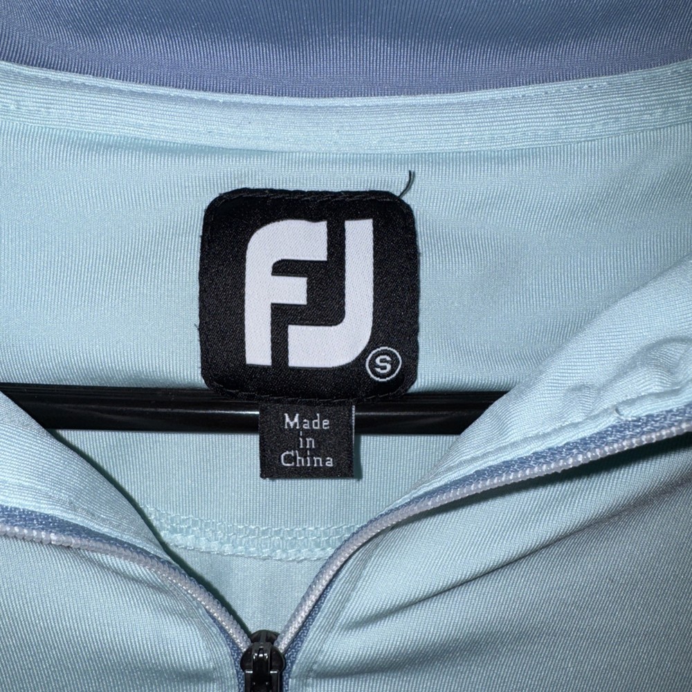 FootJoy Mens Light Blue Quarter Zip Pullover Golf Sweater Small Pradera Logo