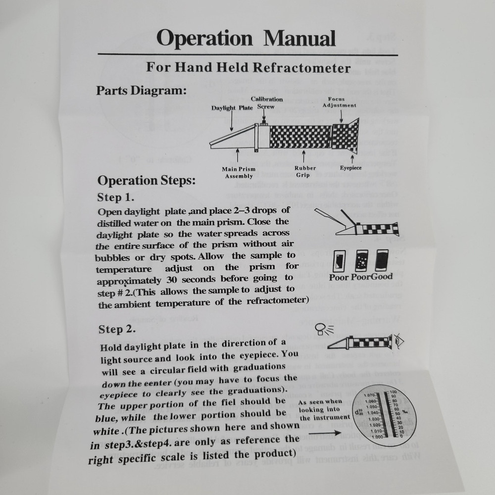 ATC Portable Hand Held Tool Refractometer with Gray Carrying Case
