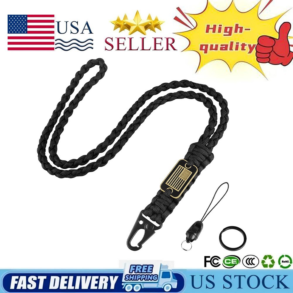 Key Lanyard Neck Lanyard Phone Lanyard Credential Holder Strap Paracord Lanyard