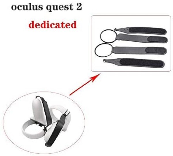 Knuckle Hand Grip for Oculus Quest 2 Controller w/ Thumbstick Cap & Lens Cover