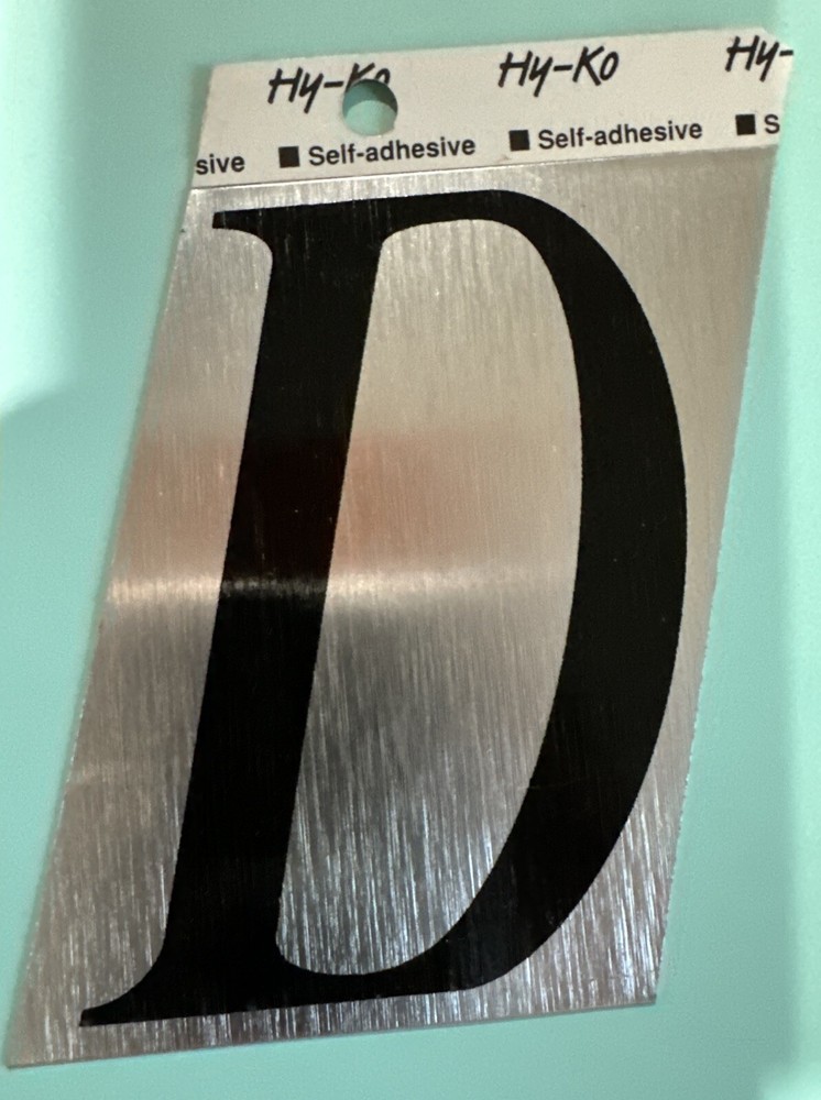 Self adhesive Reflective “D” letter chrome 2/12”X4”