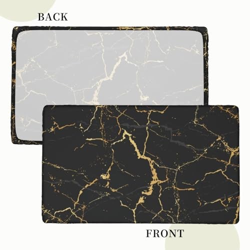 Black Marble Texture Tablecloth with 48" x 30" (Rectangular) Marble #03