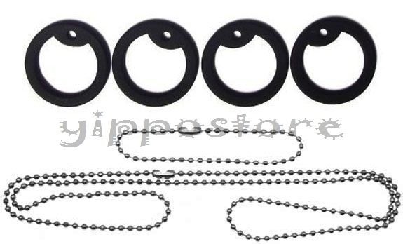 Military Army Dog Tag Tune Up  Kit w/ Stainless Steel Chains & Black Silencers