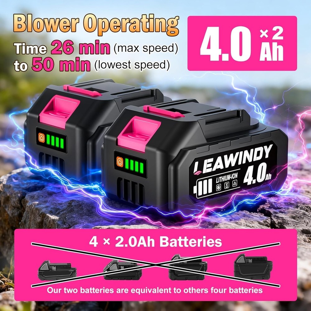 Multi-Surface 21V Pink Leaf Blower: Handheld, Stylish, Perfect Valentine's Gift!