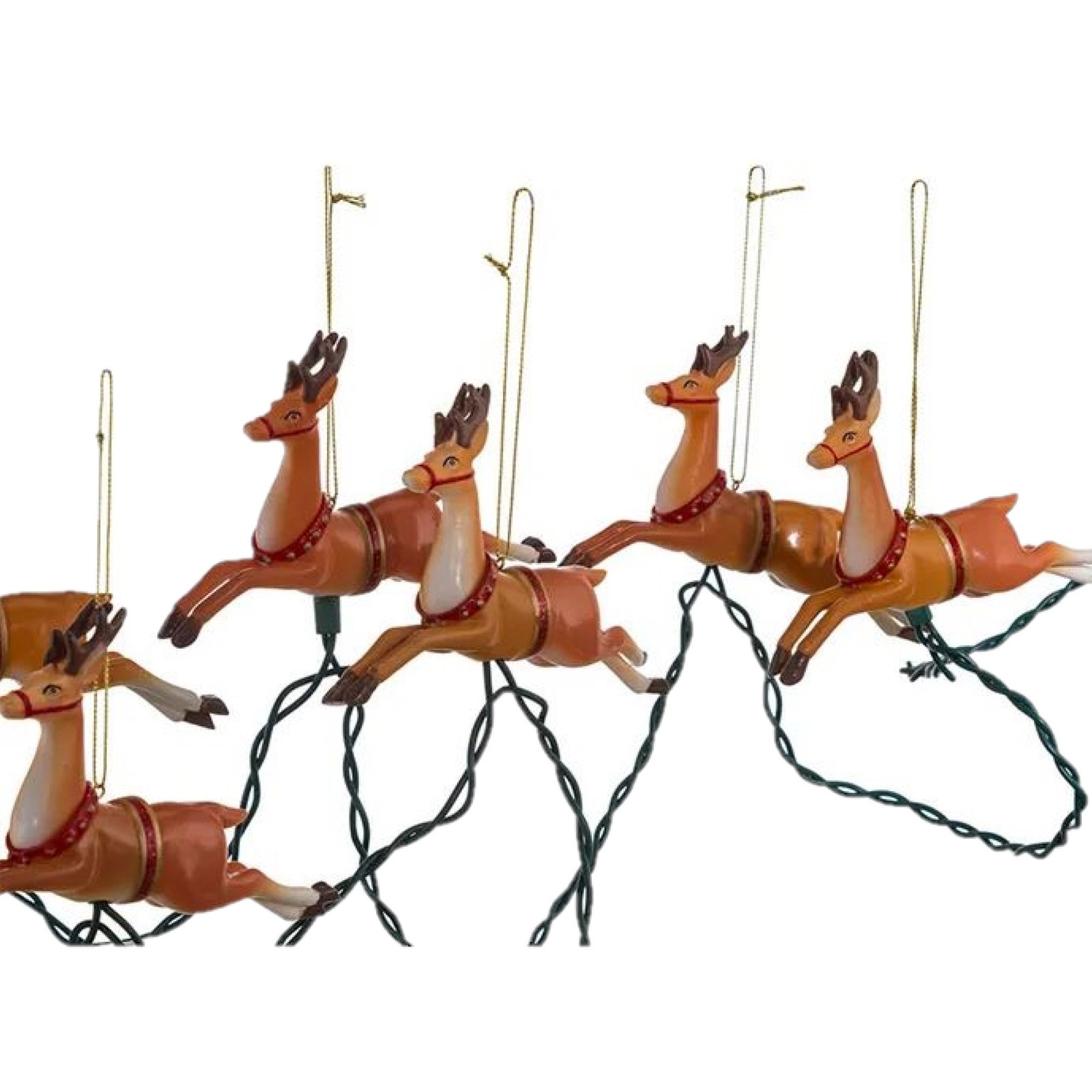 Kurt Adler Indoor/Outdoor UL 10-Light Santa Sleigh & Reindeer Light Set, 9ft
