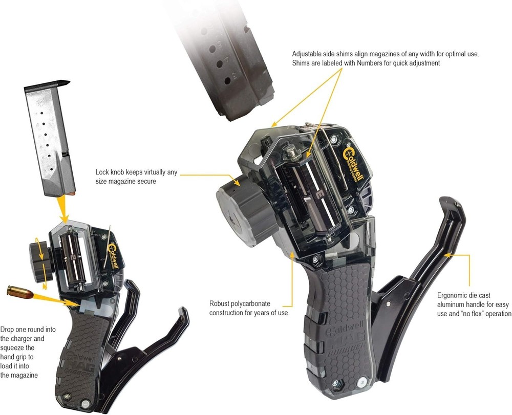 Universal Pistol Magazine Loader - Effortless Loading for Multiple Calibers