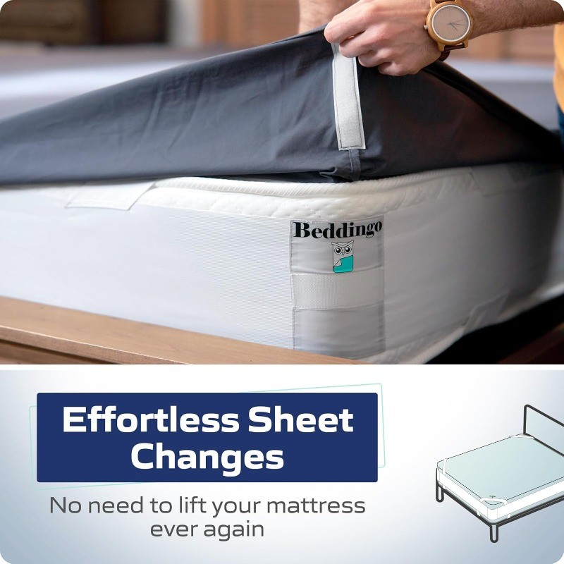 Fitted Sheets & Base Set - 100% Cotton, 1 Base + 2 Sheets + 2 Pillowcases