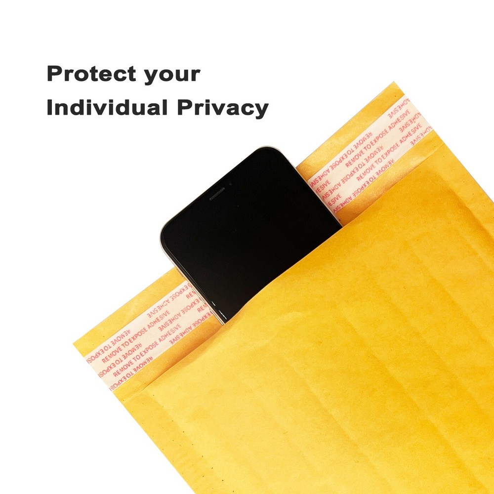 100Pcs Coolpkg #000 4x8" 4*8 Small Kraft Bubble Mailer Padded Shipping Envelope