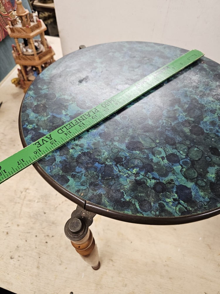 Mid Century Green & Blue Aqua Side Table MCM