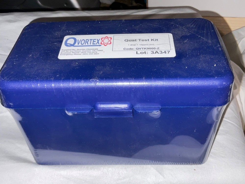 QVortex Quat Test Kit Code QVTK9000-Z 1 Drop 10ppm/ 5mL Sealed NEW OPEN