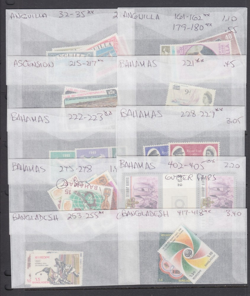 British Commonwealth, 45 diff MNH complete sets, 65¢ - $7.75 CV per set, VF.