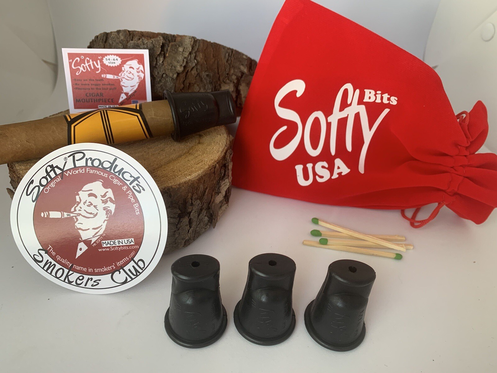 CIGAR HOLDER  (RING SIZE 48-54) MADE IN USA SOFTY 48-54 RING SIZE...3 PIECE SET