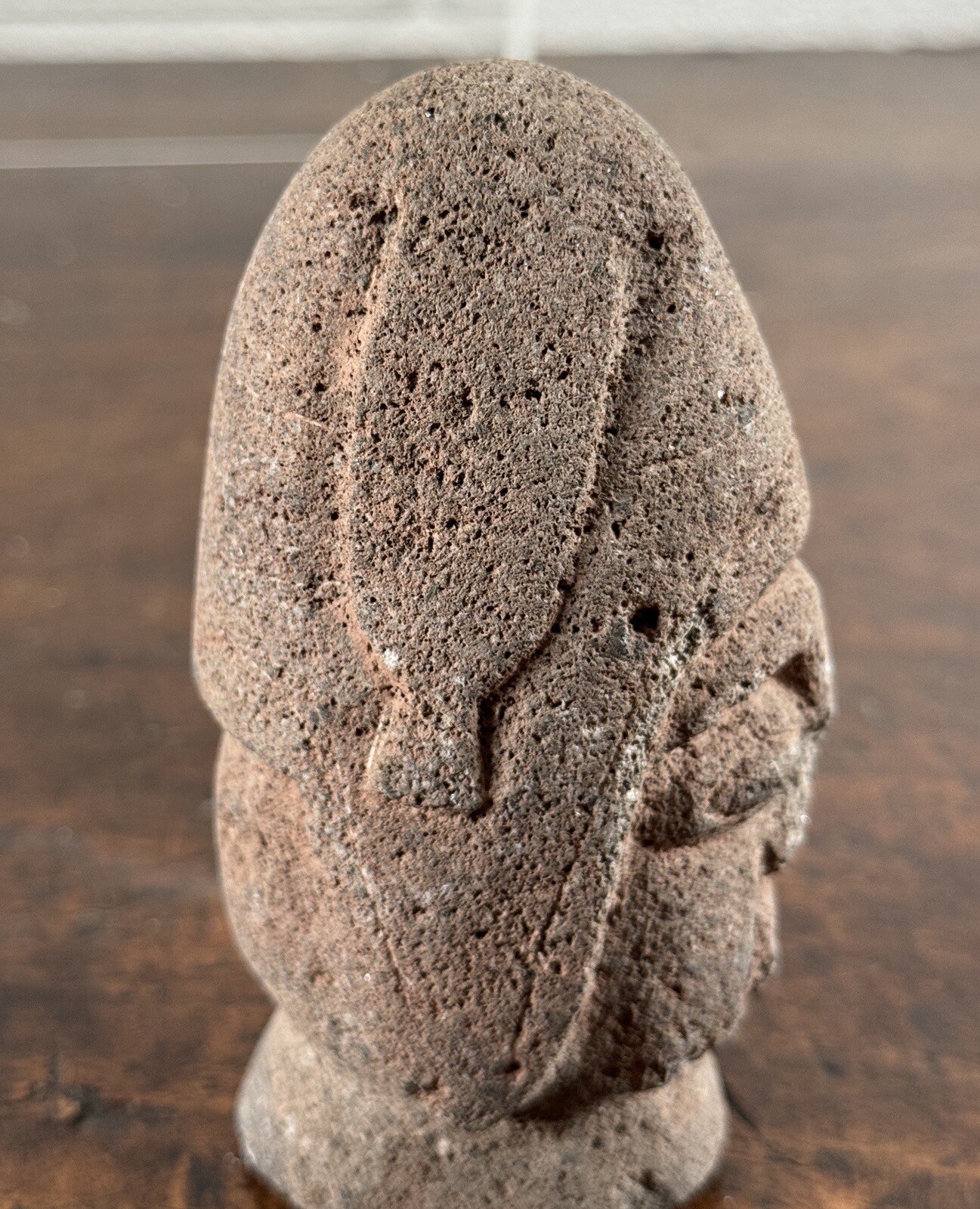 Antique Pre-Columbian Huastec Carved Stone Trophy Head Veracruz Effigy Figure